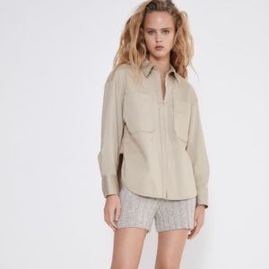 ZARA Zippered Shirt with Drawstring Waist
